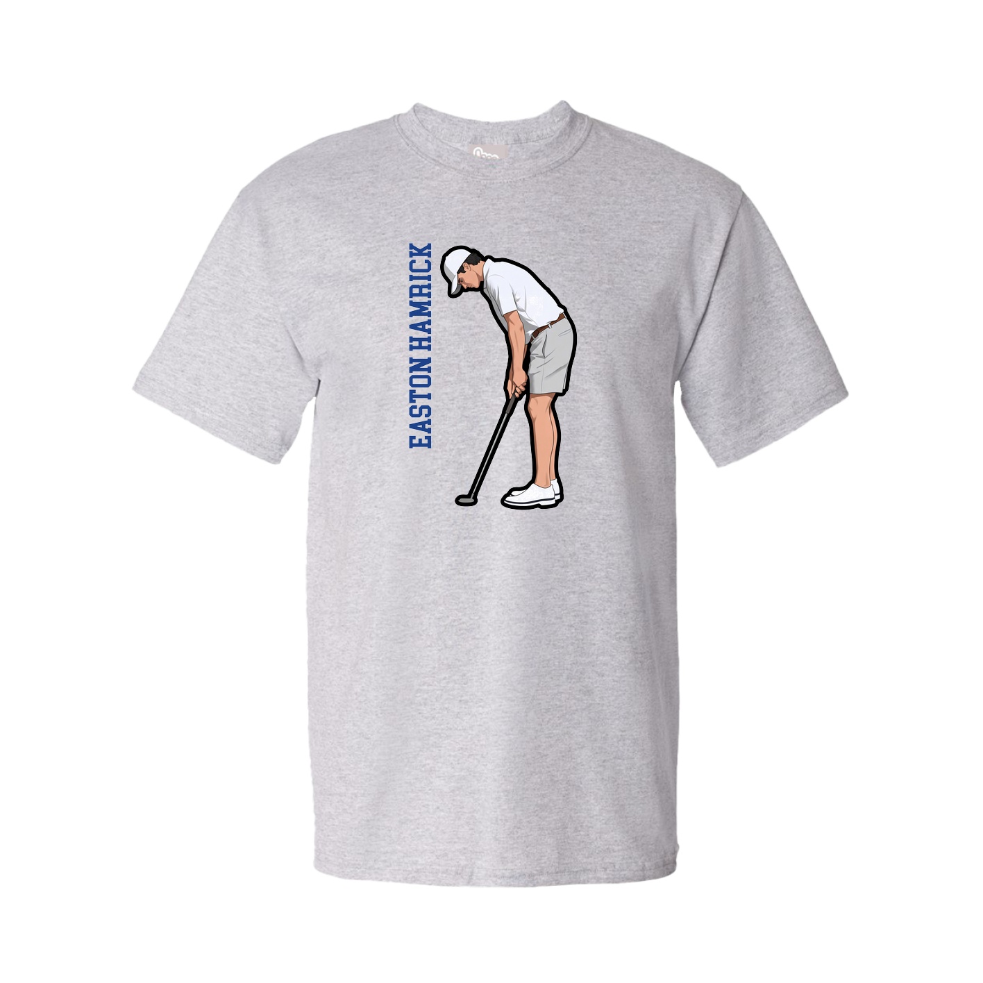 Youth Tee — Name Vertical in Grey