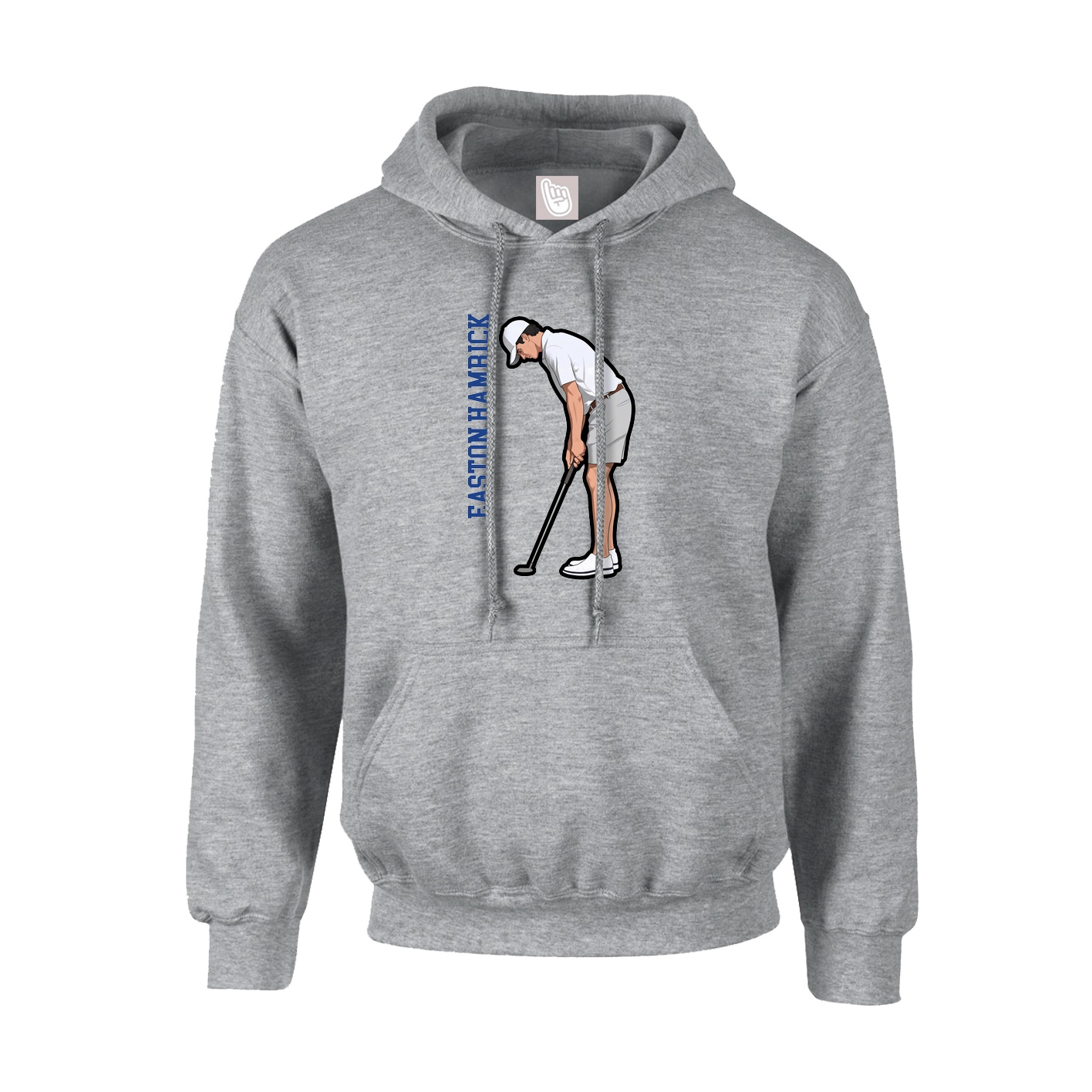 Youth Hoodie — Name Vertical in Grey