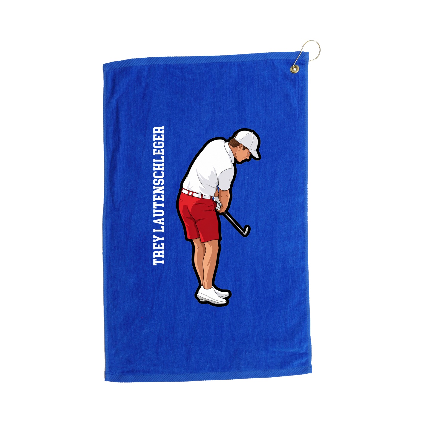 Golf Towel — Name Vertical in Royal