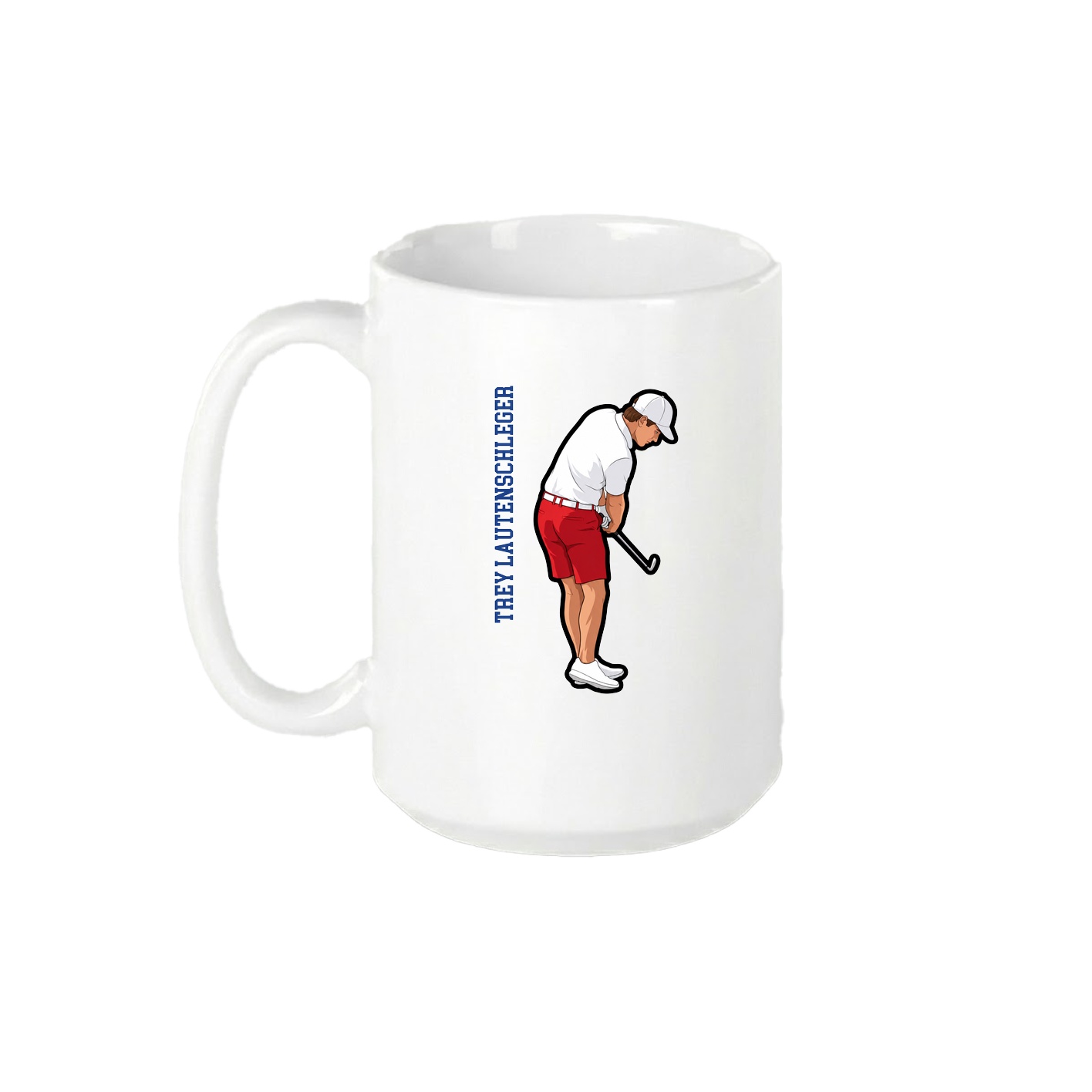 15oz Coffee Mug — Name Vertical in White