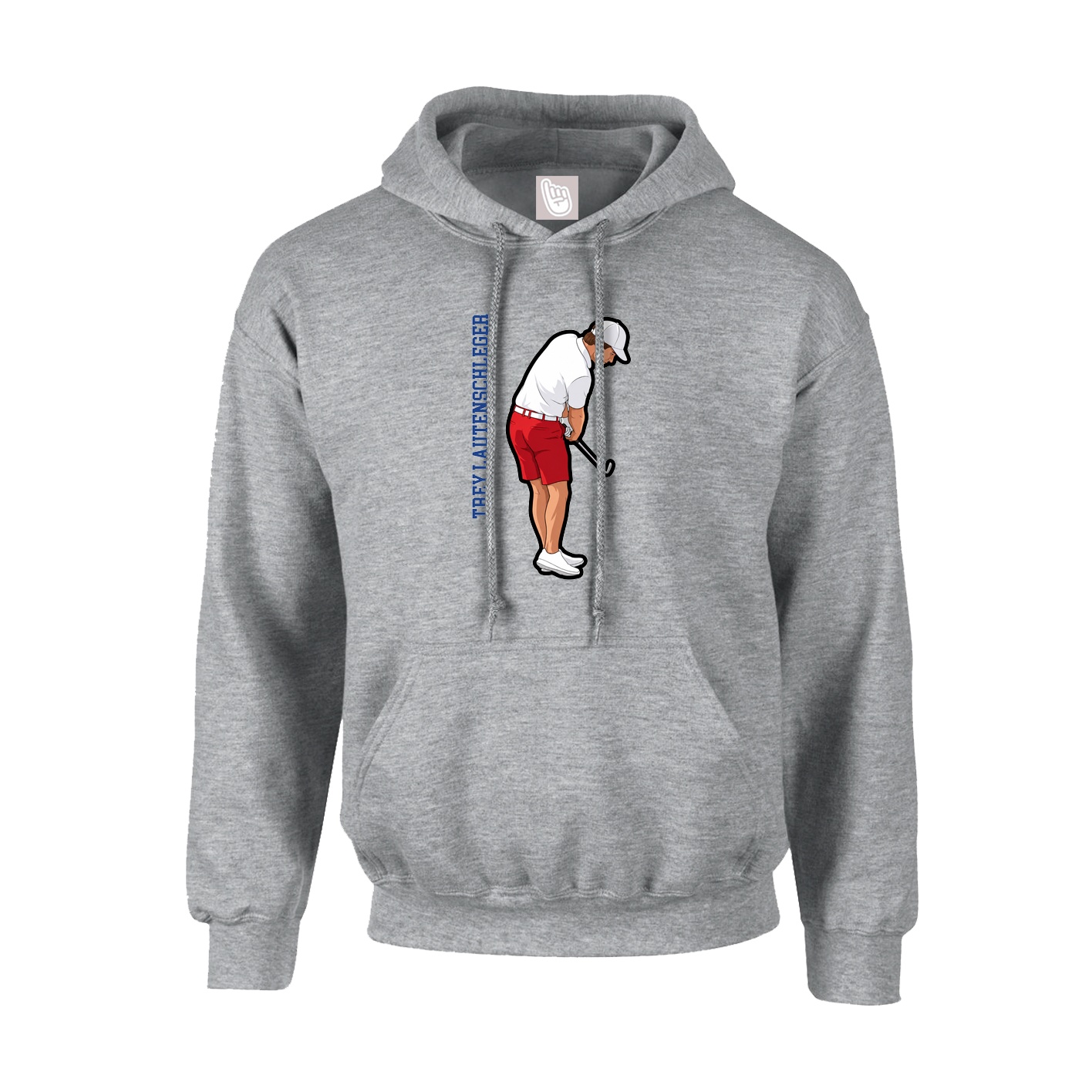 Hoodie — Name Vertical in Grey