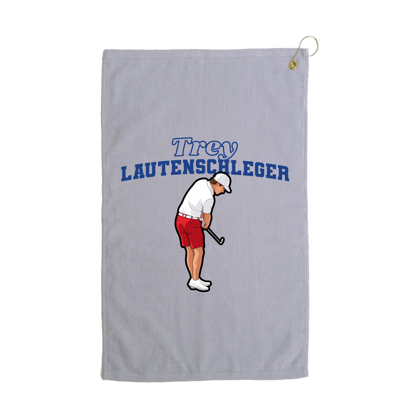 Golf Towel — Name Arch in Grey
