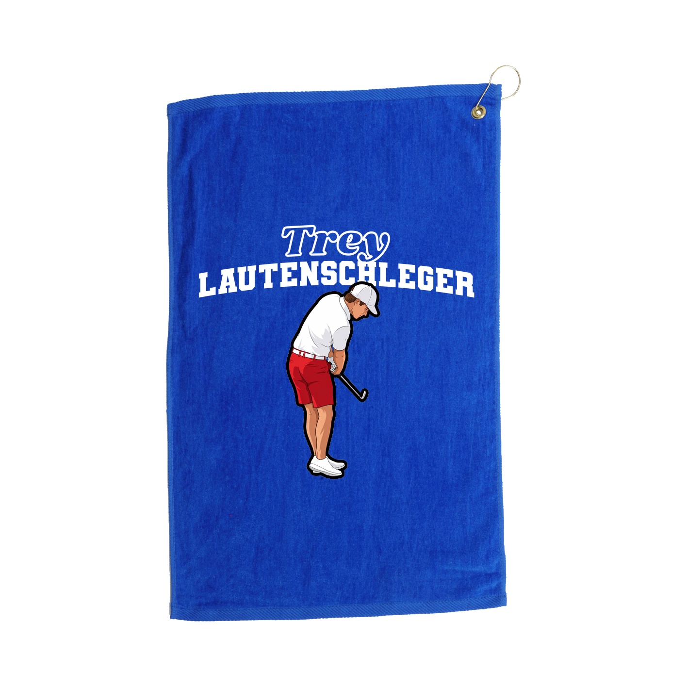 Golf Towel — Name Arch in Royal