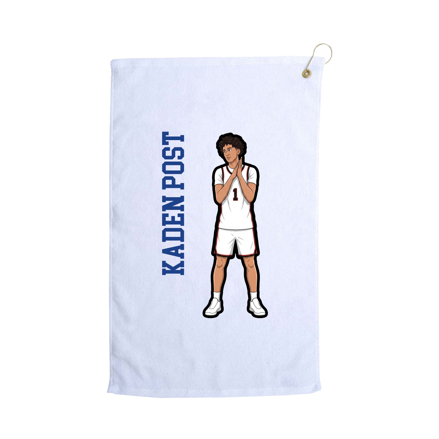 Golf Towel — Name Vertical in White