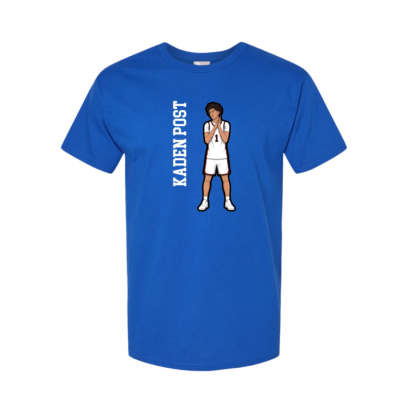 Youth Tee — Name Vertical in Royal