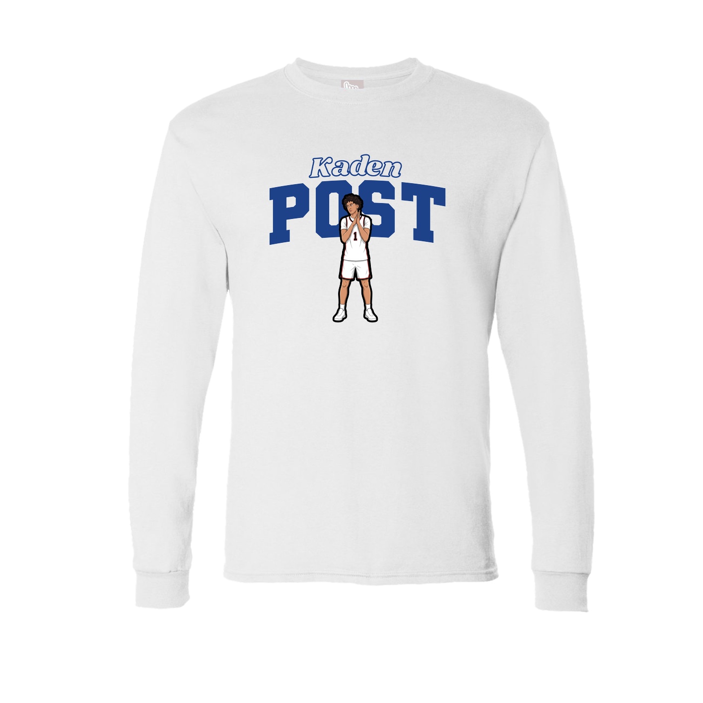 Long Sleeve Tee — Name Arch in White