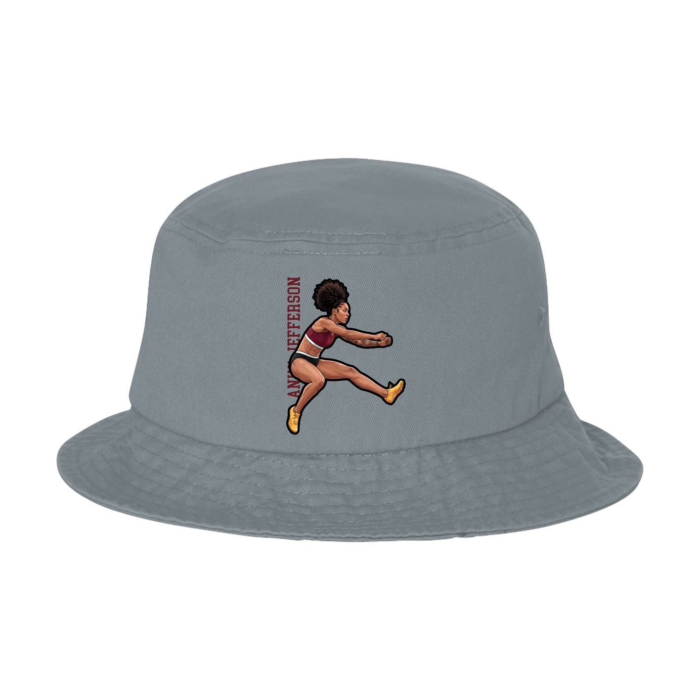 Bucket Cap — Name Vertical in Grey