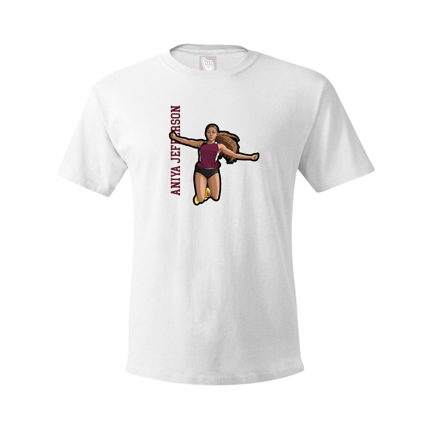 Tee — Name Vertical in White