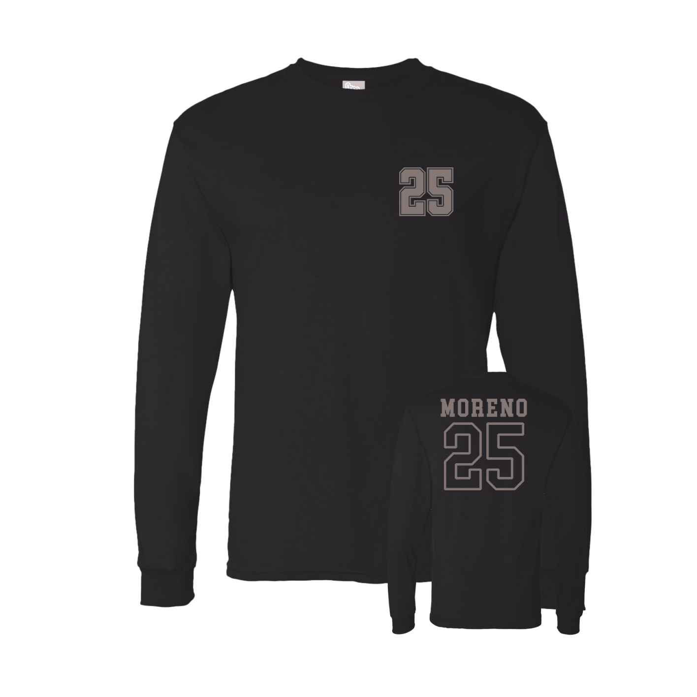 Long Sleeve Tee — Chest Back in Black