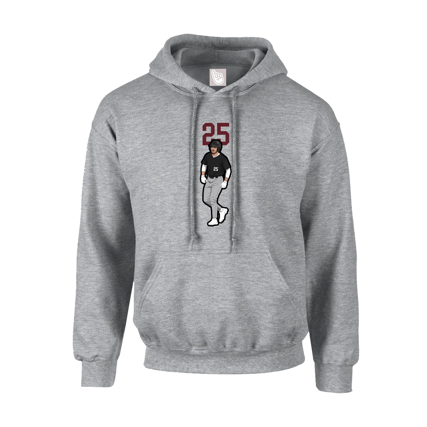 Hoodie — Number Top in Grey