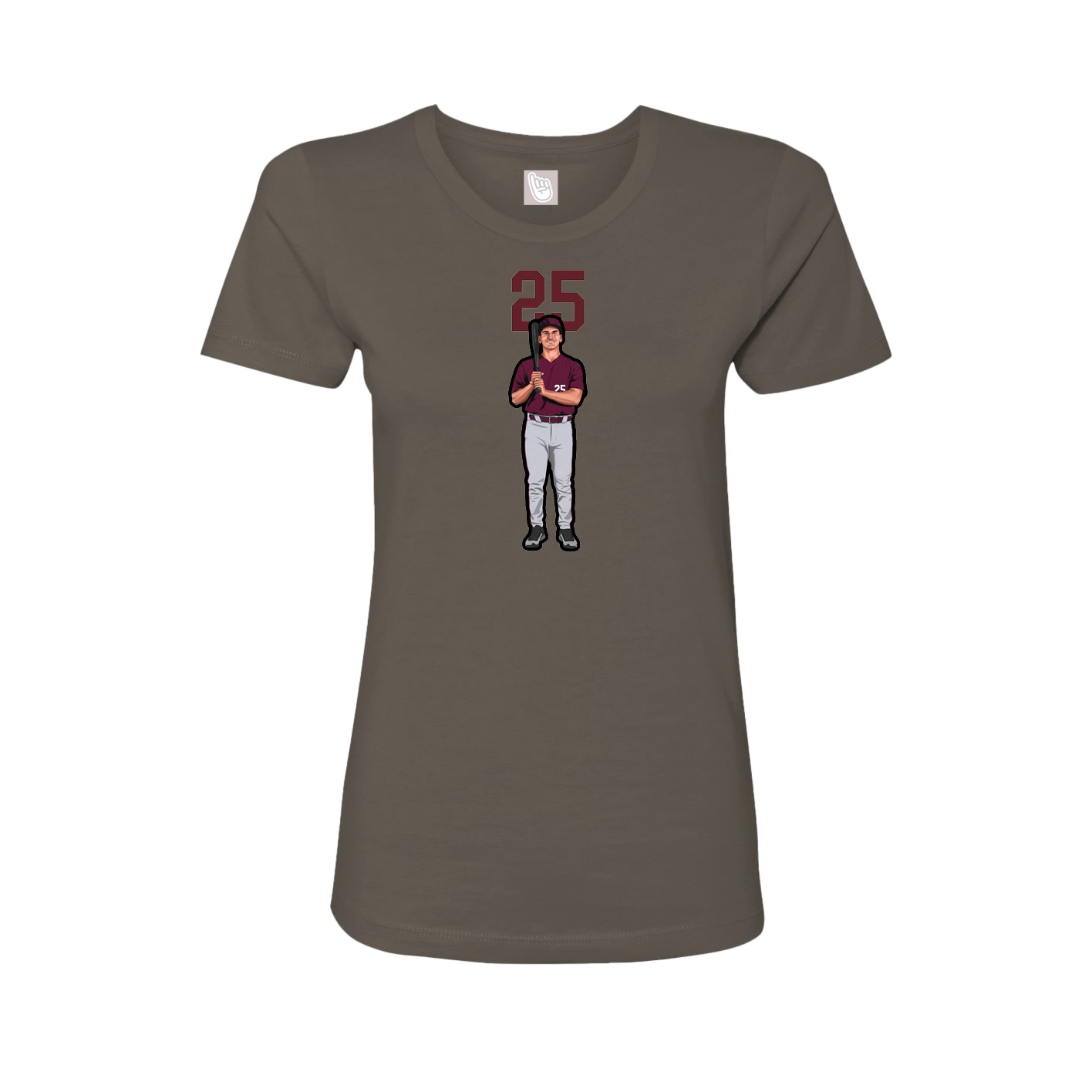 Fitted Women's Tee — Number Top in Grey