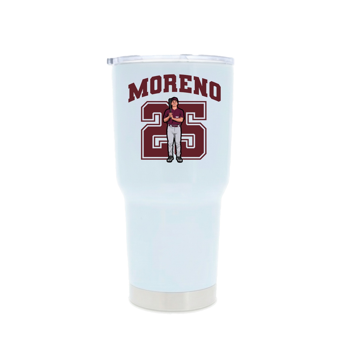 30oz Stainless Steel Tumbler — Number in White
