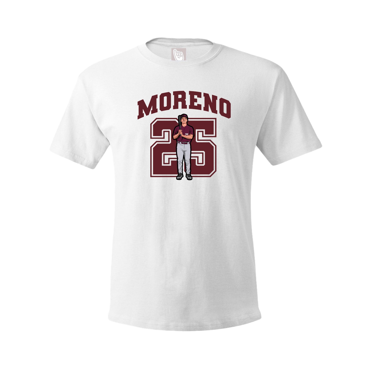 Youth Tee — Number in White