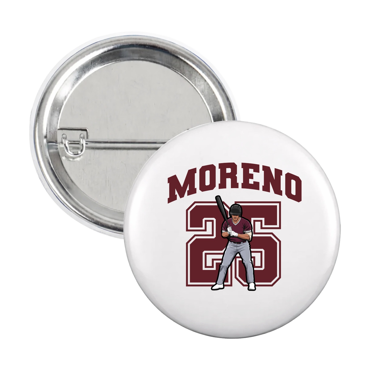 Game Day Button — Number in White