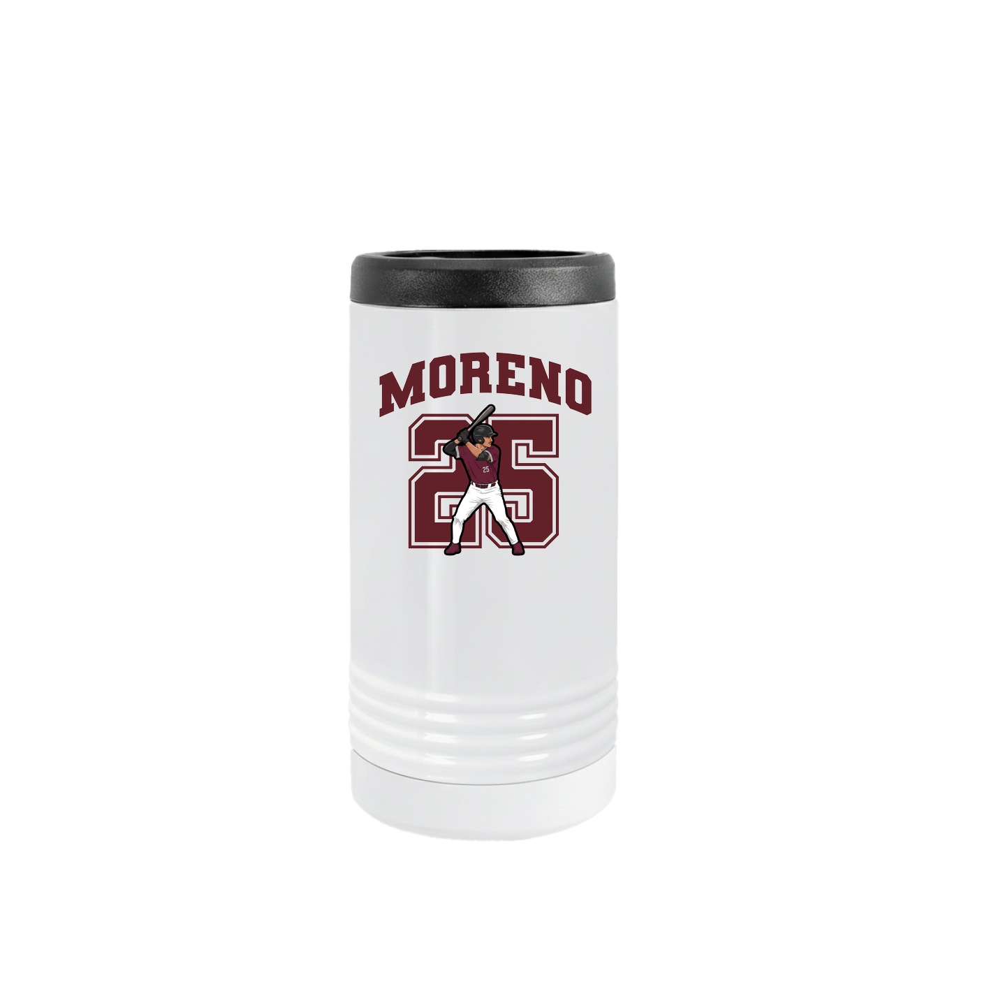 Slim Beverage Holder — Number in White