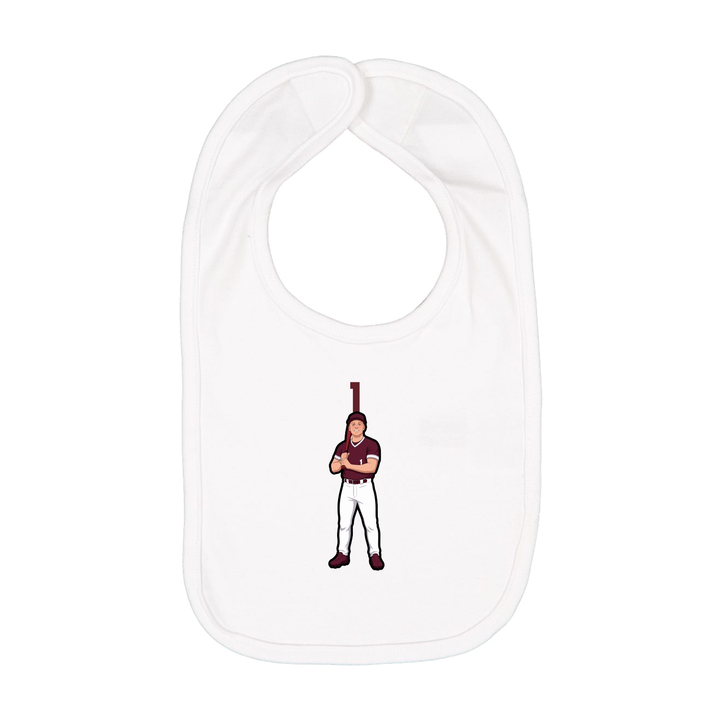 Infant Bib — Number Top in White