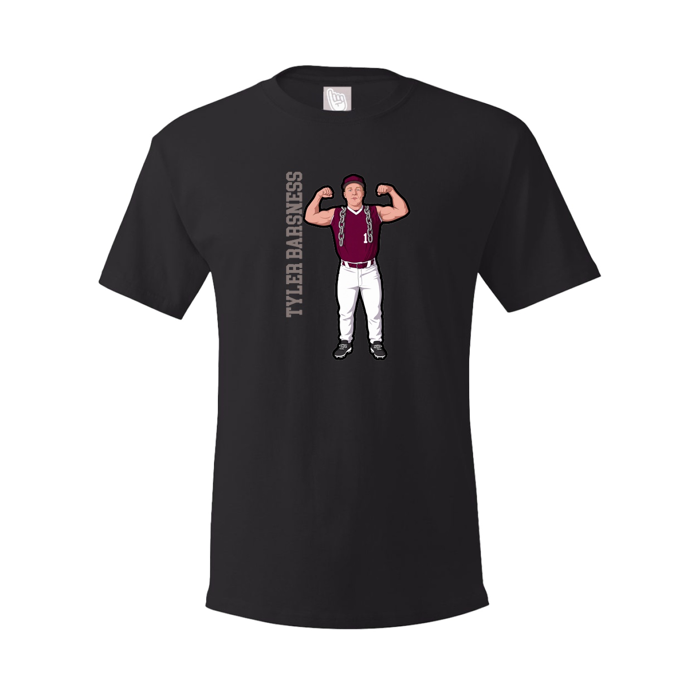 Youth Tee — Name Vertical in Black