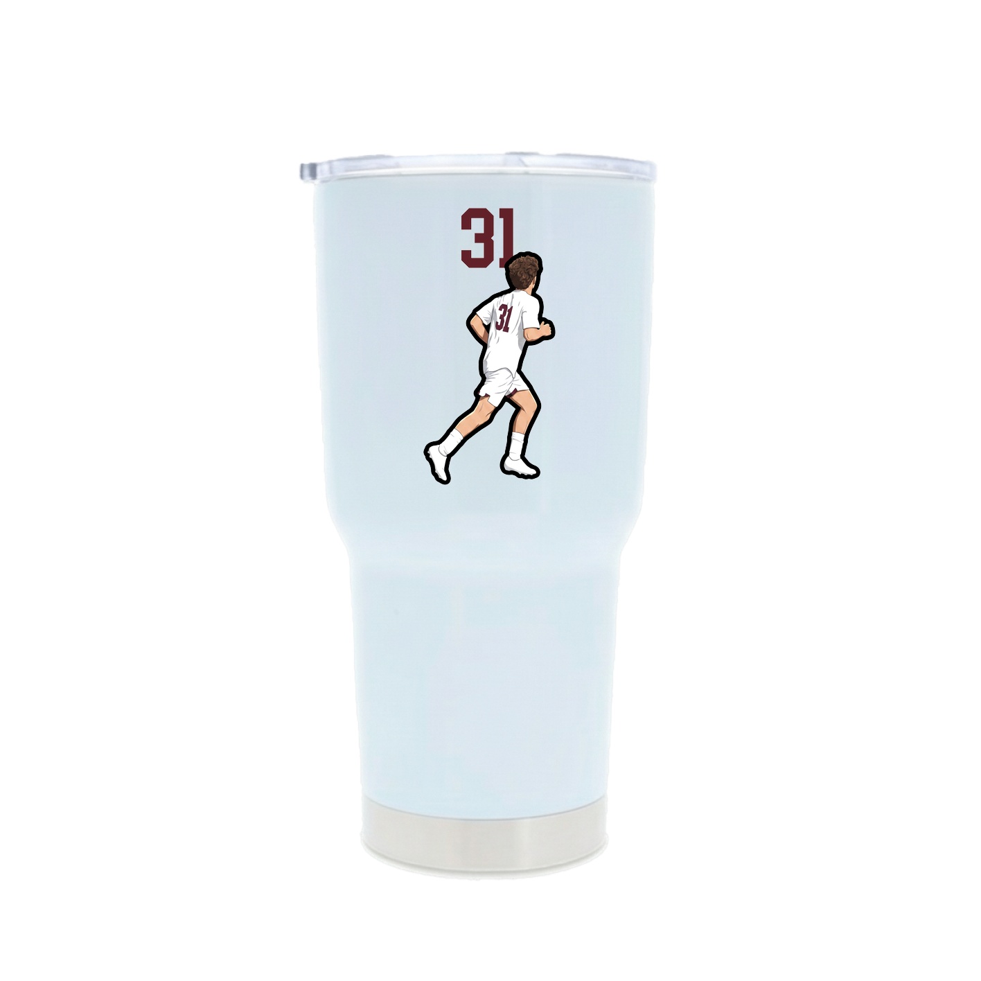30oz Stainless Steel Tumbler — Number Top in White