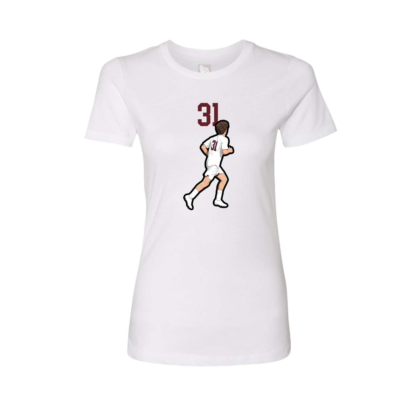Fitted Women's Tee — Number Top in White