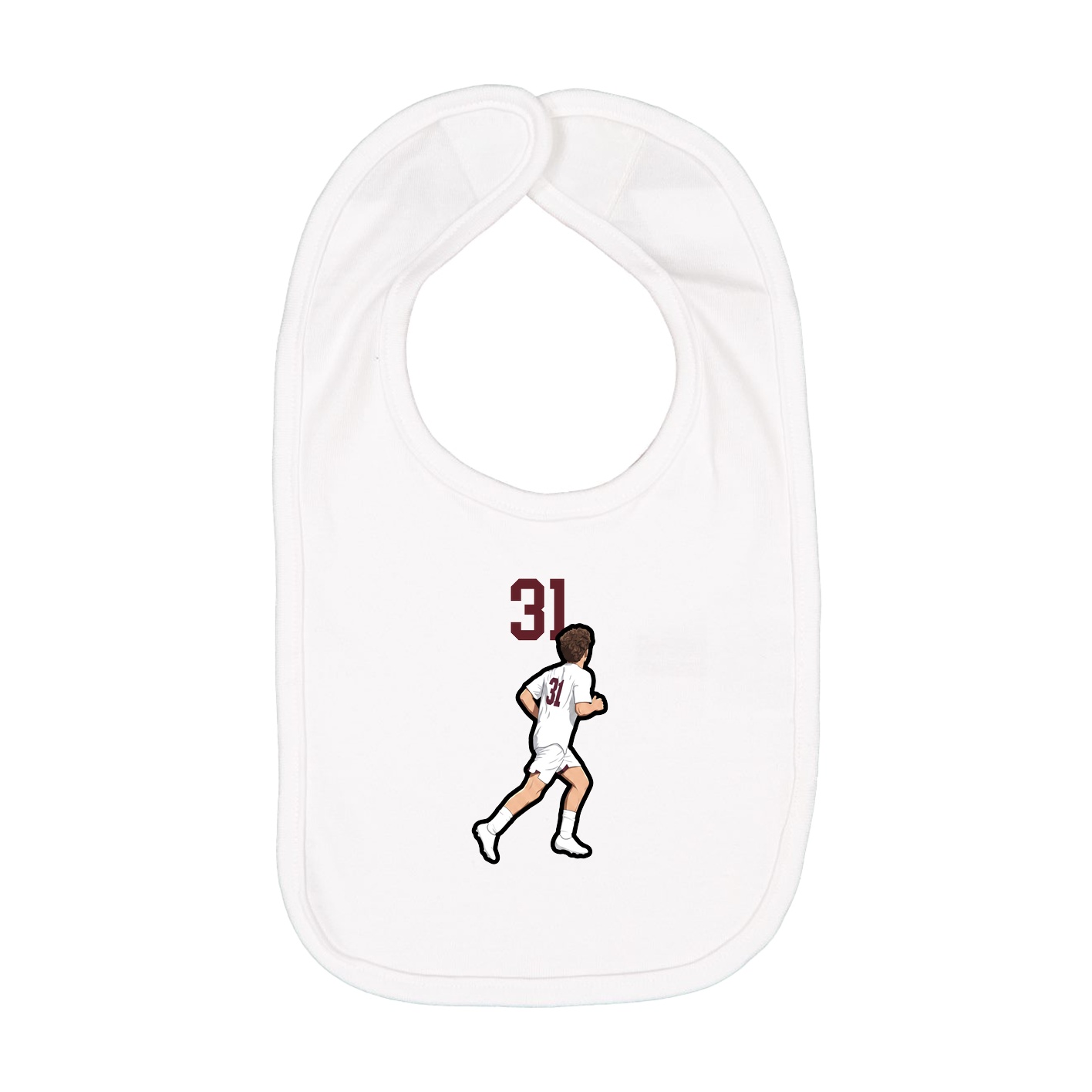 Infant Bib — Number Top in White