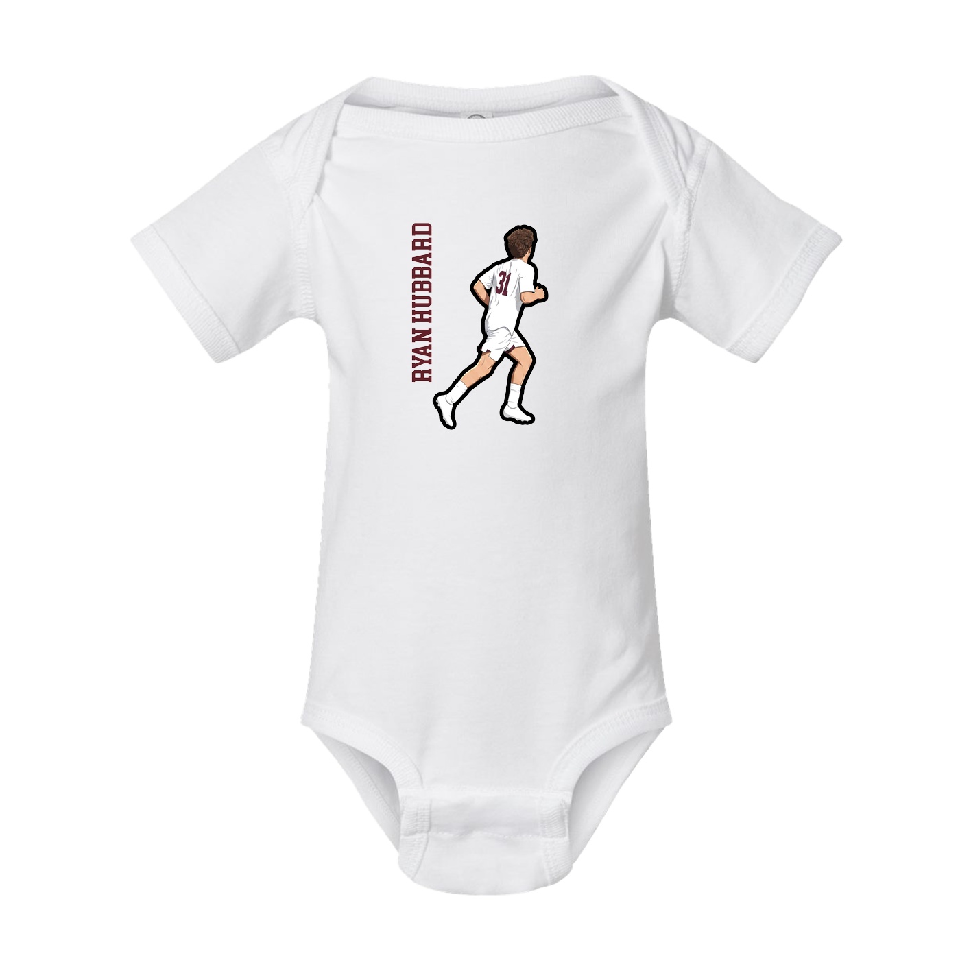 Baby Onesie — Name Vertical in White