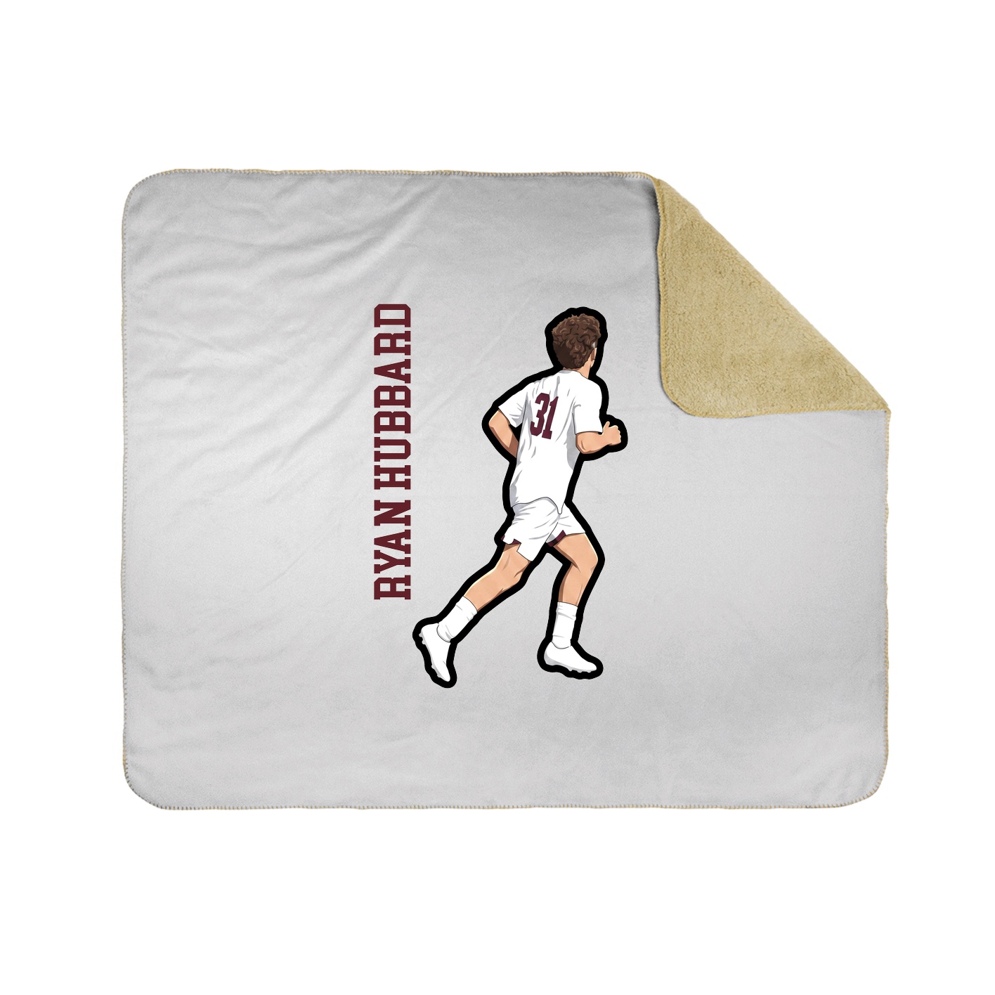 Throw Blanket — Name Vertical in White