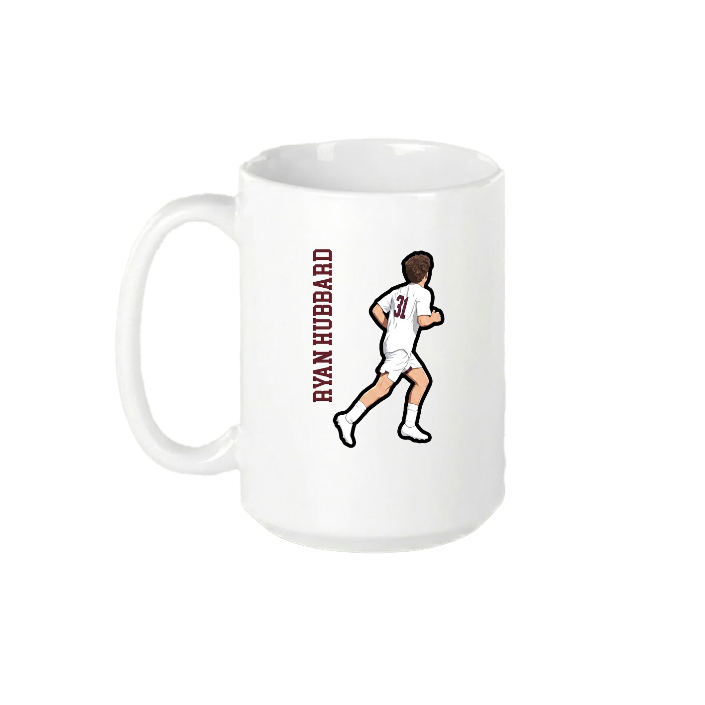 15oz Coffee Mug — Name Vertical in White