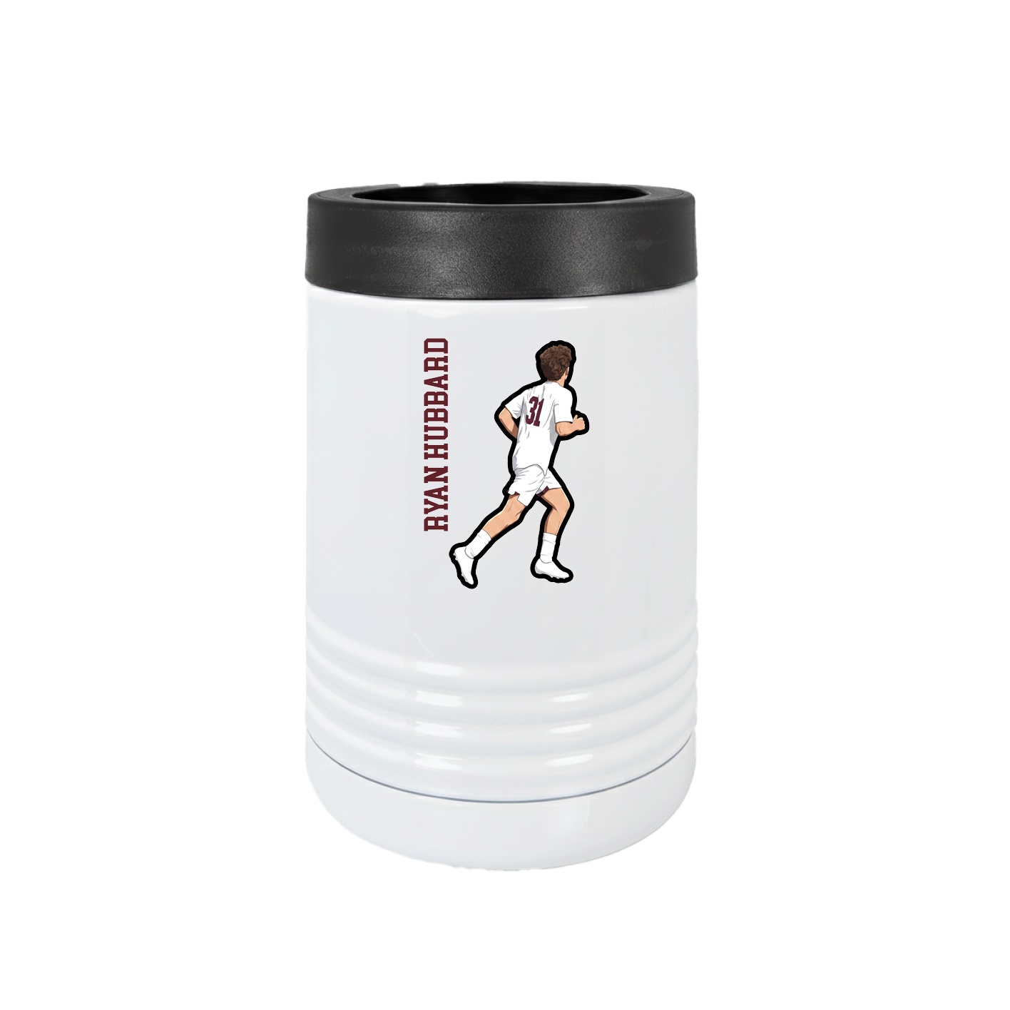 Beverage Holder — Name Vertical in White
