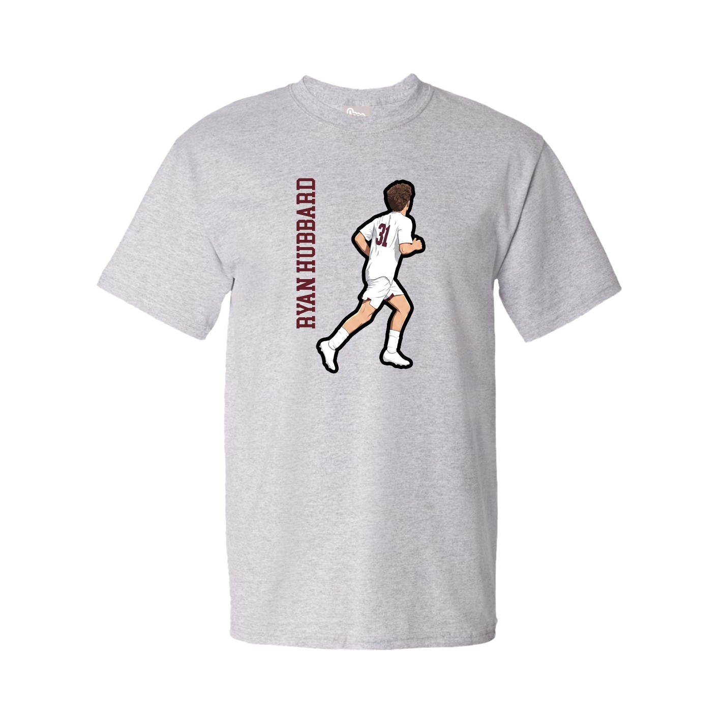 Youth Tee — Name Vertical in Grey