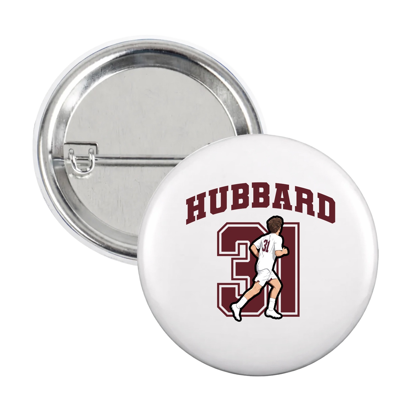Game Day Button — Number in White