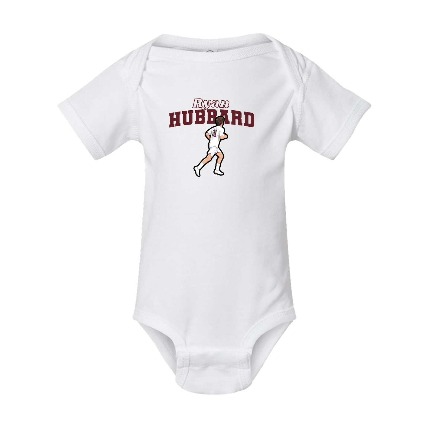 Baby Onesie — Name Arch in White