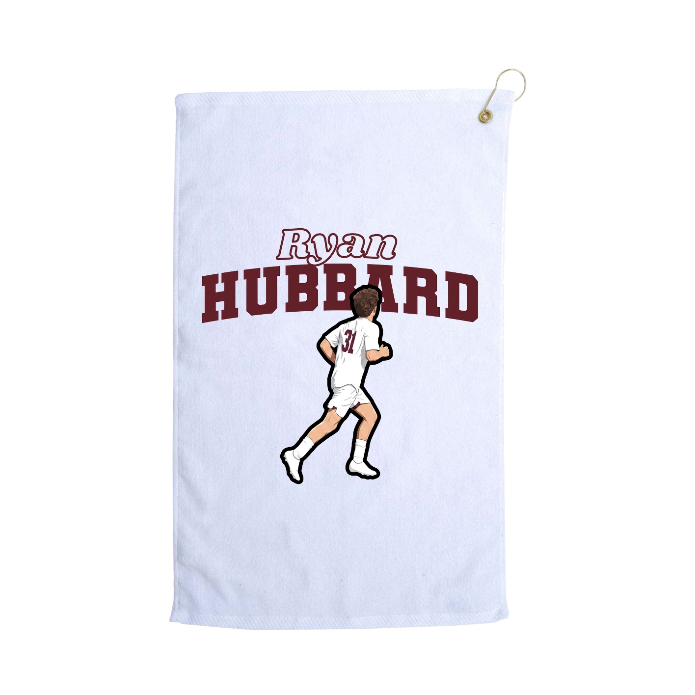 Golf Towel — Name Arch in White