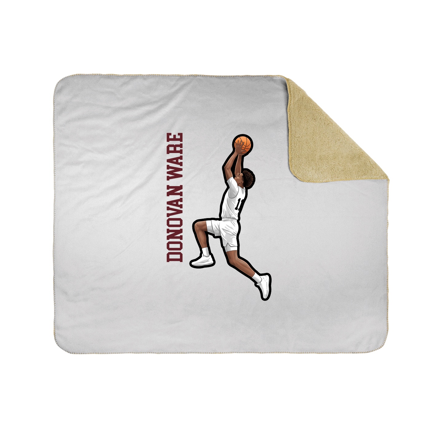 Throw Blanket — Name Vertical in White