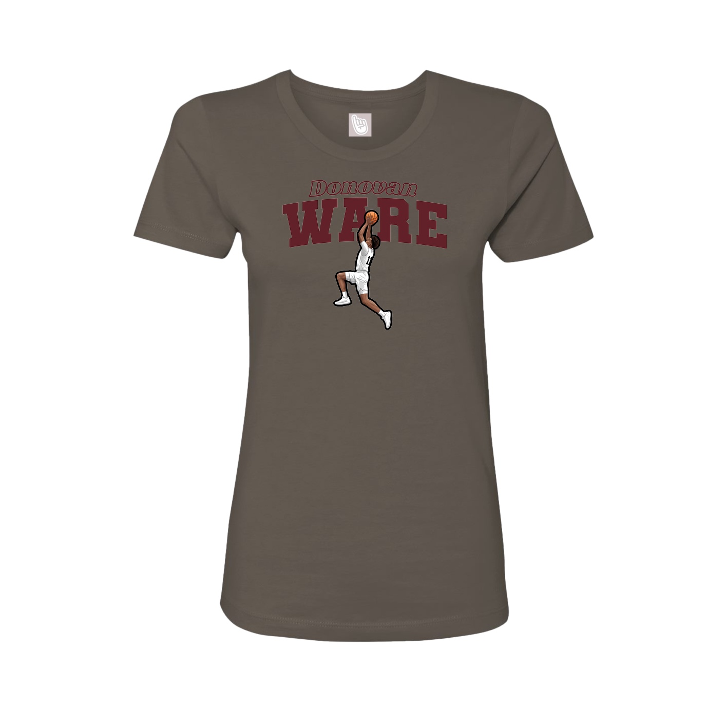 Fitted Women's Tee — Name Arch in Grey