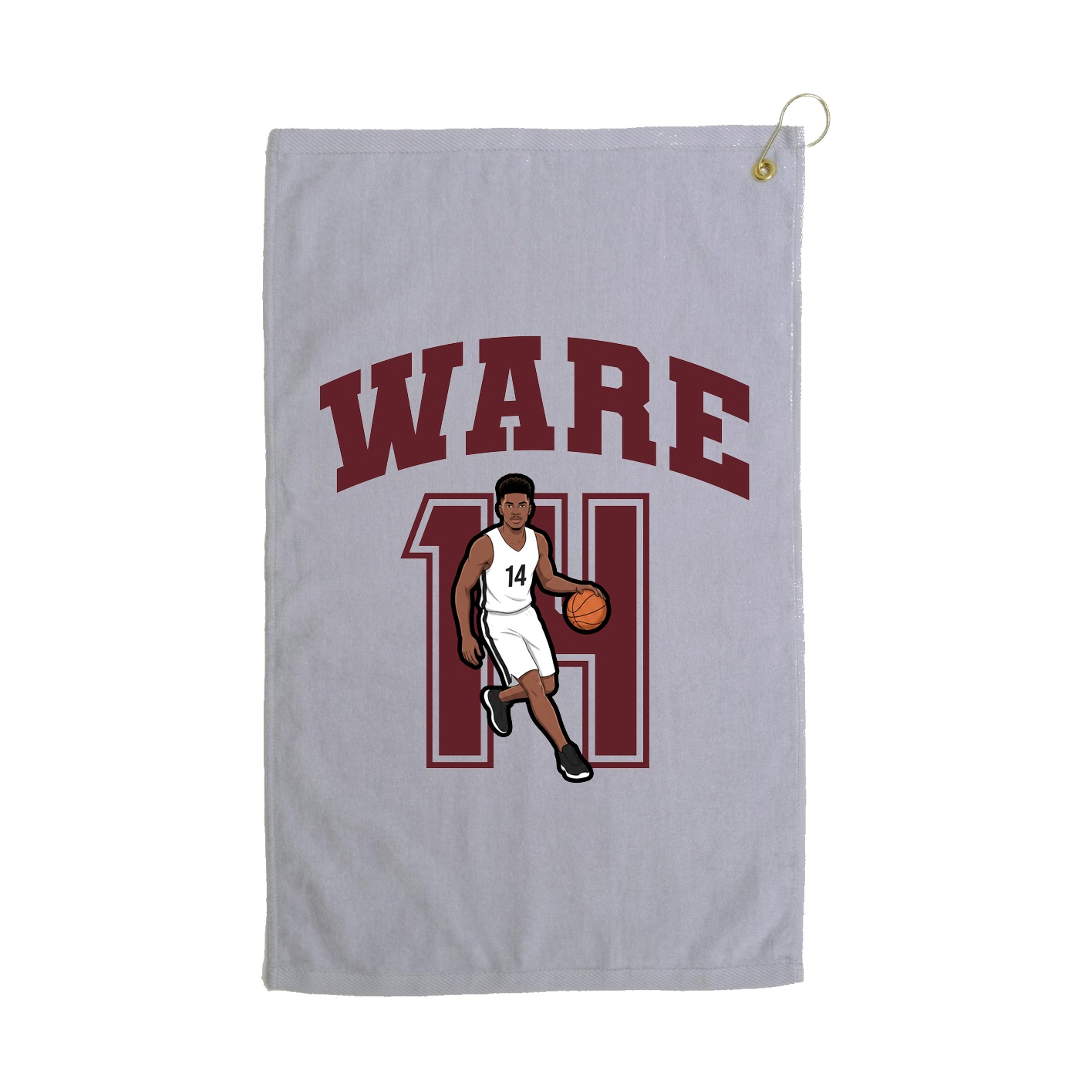 Golf Towel — Number in Grey
