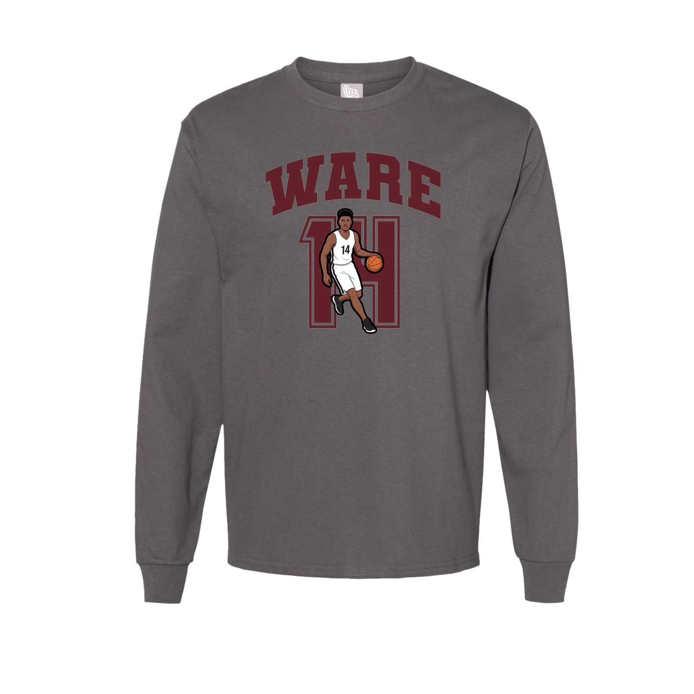 Long Sleeve Tee — Number in Grey