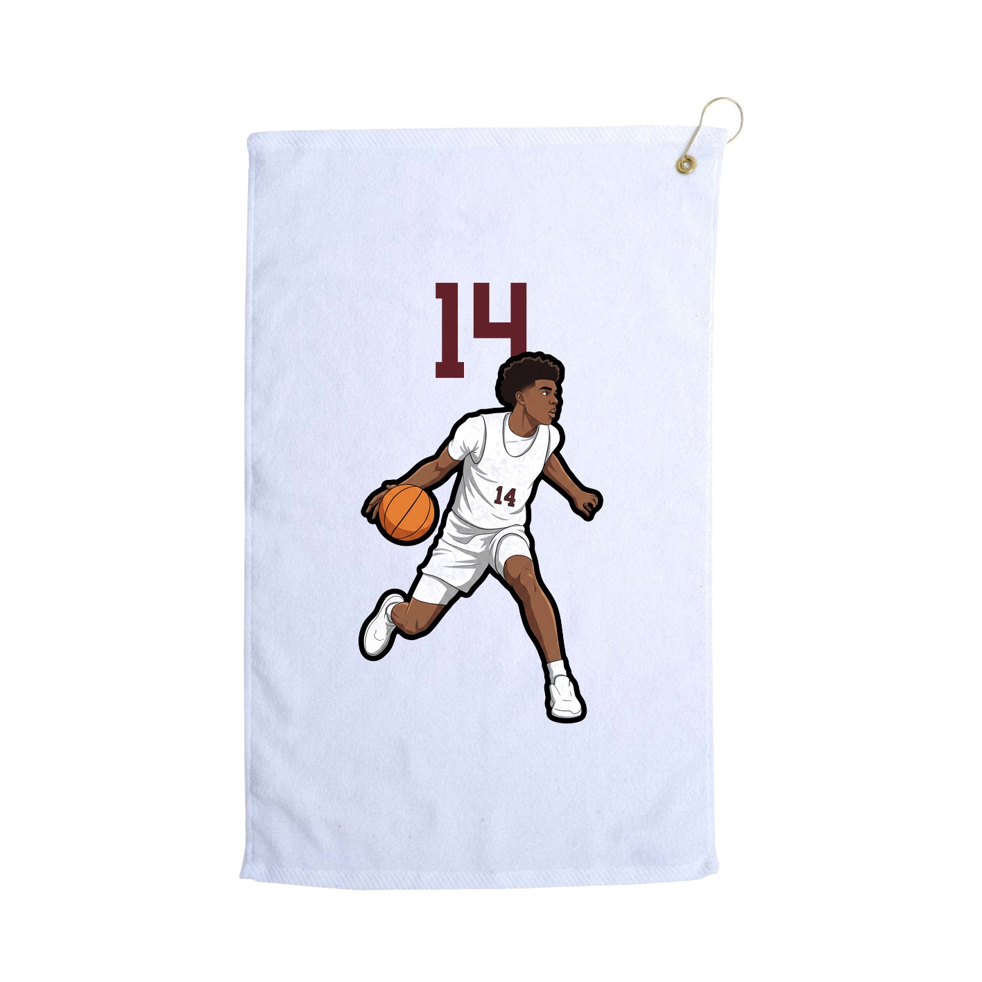 Golf Towel — Number Top in White