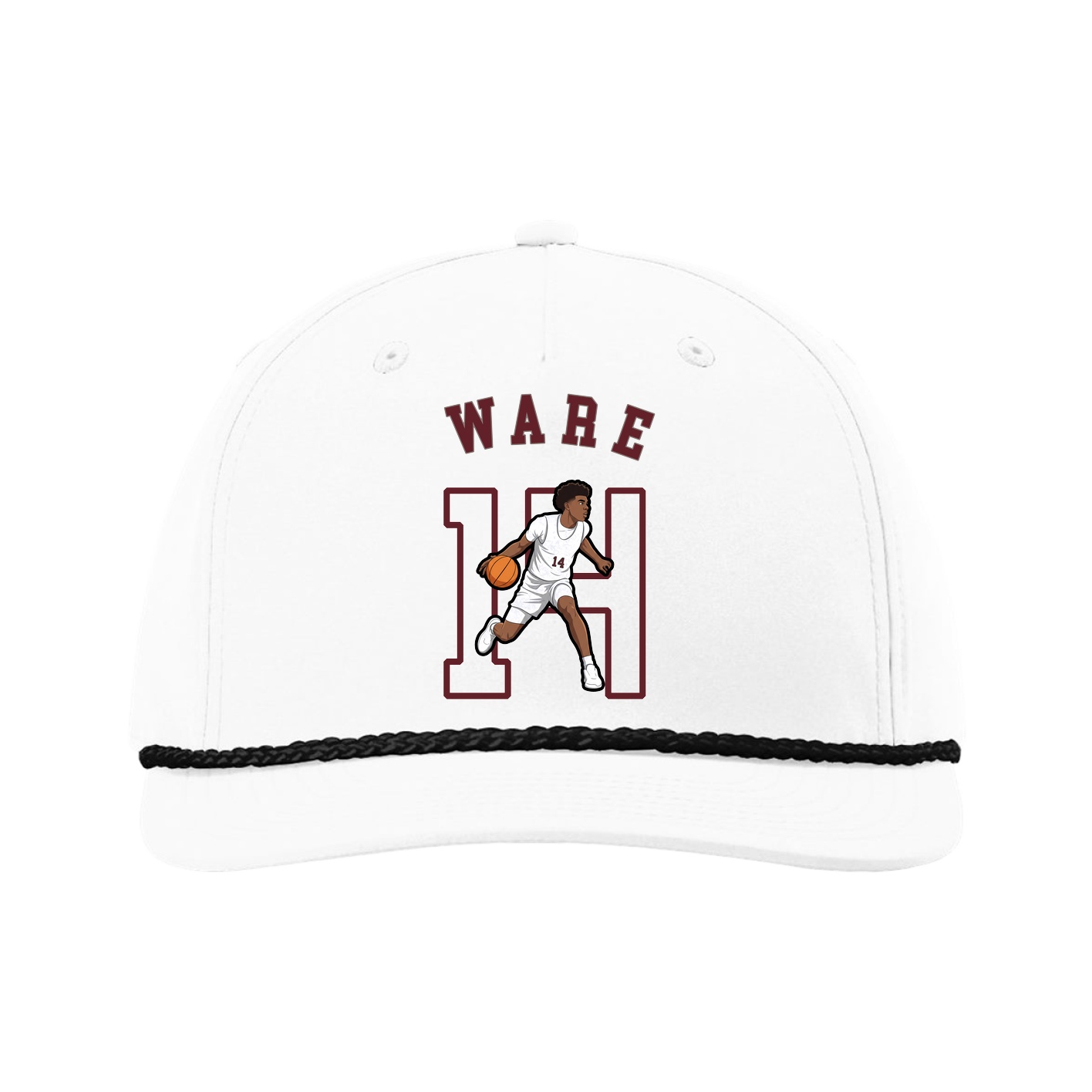 Five-Panel Classic Rope Cap — Shirsey Arch in White