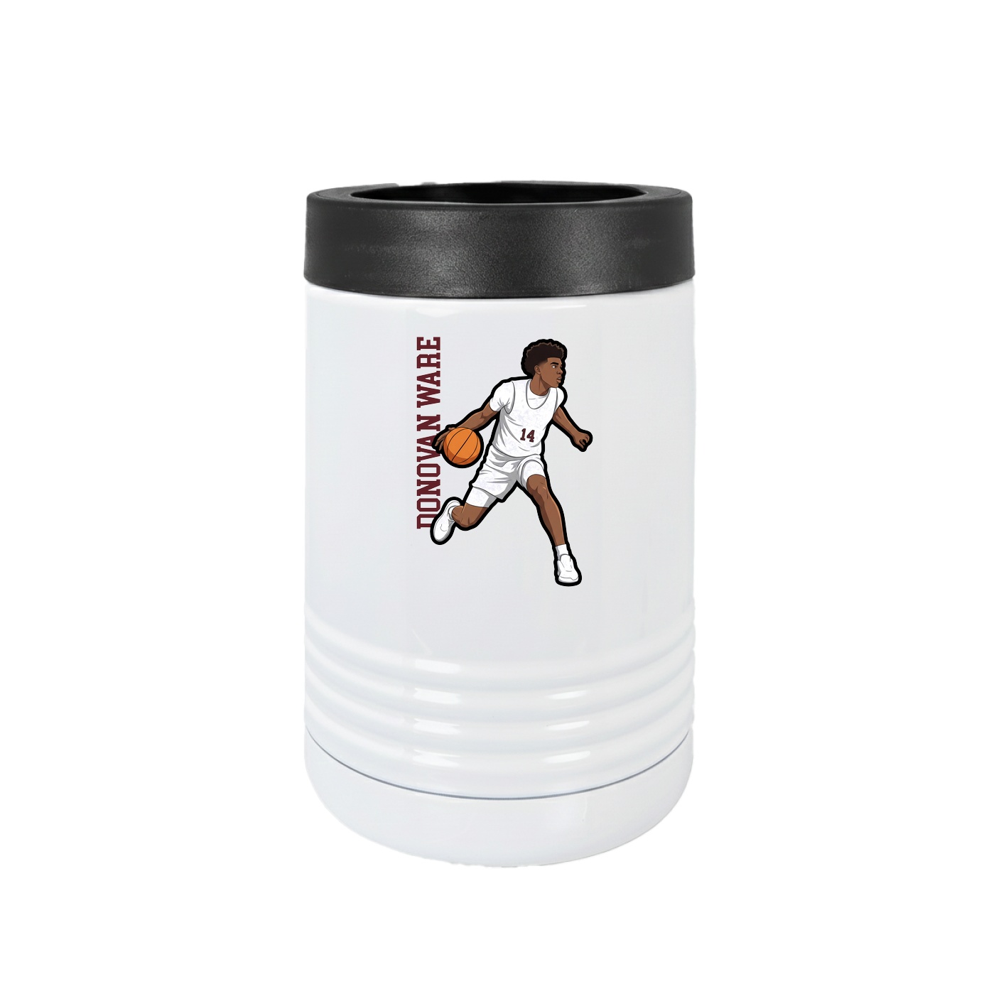 Beverage Holder — Name Vertical in White