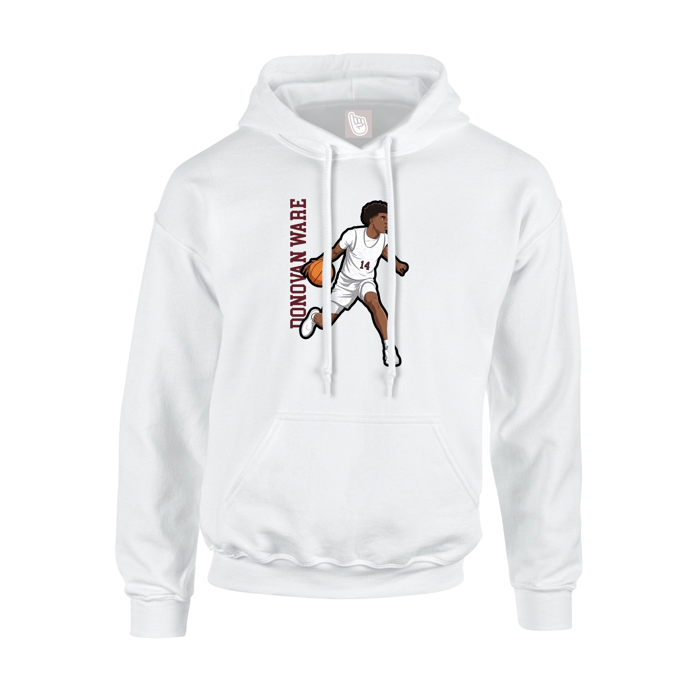 Hoodie — Name Vertical in White