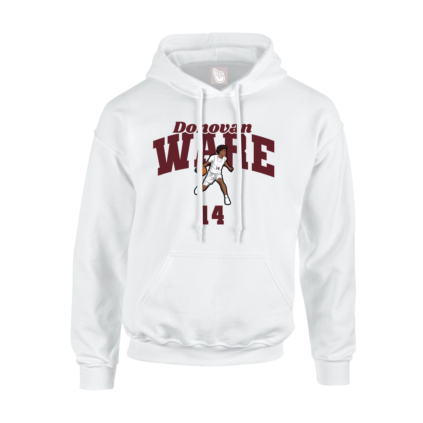Youth Hoodie — Signature Arch in White
