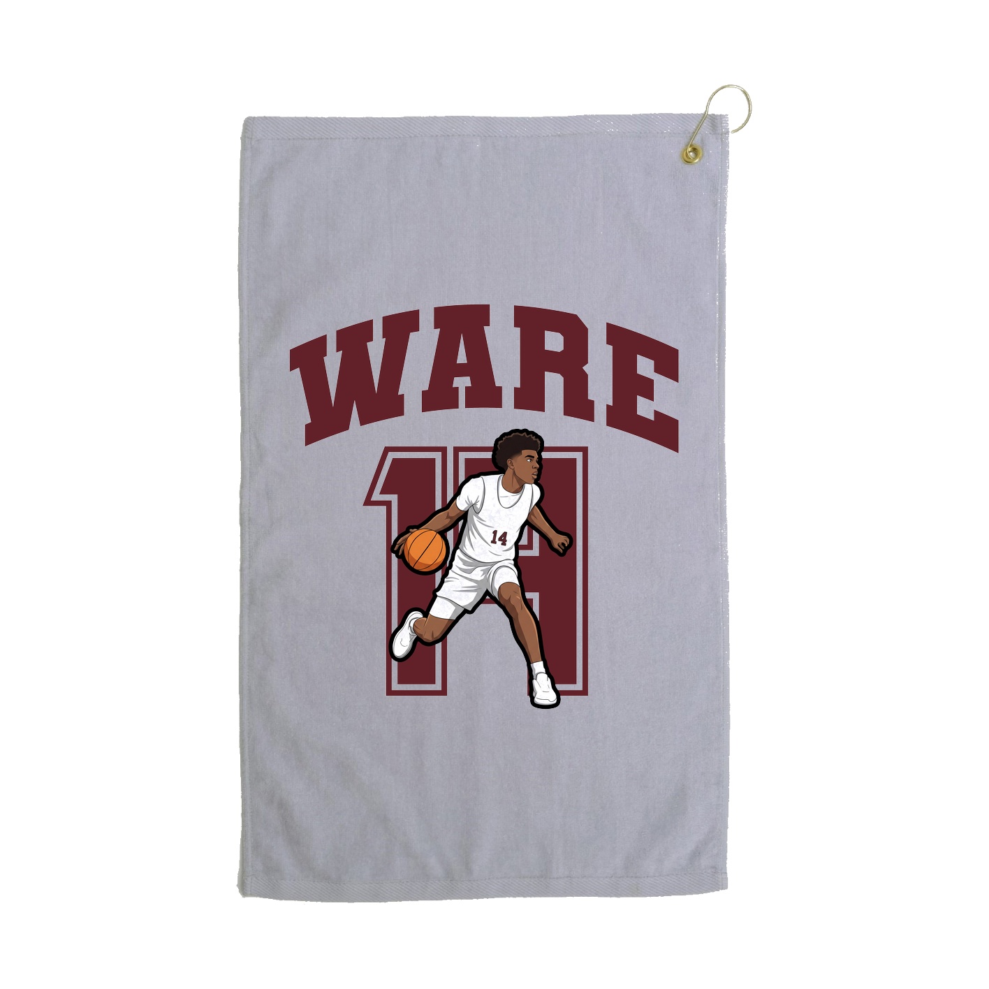 Golf Towel — Number in Grey