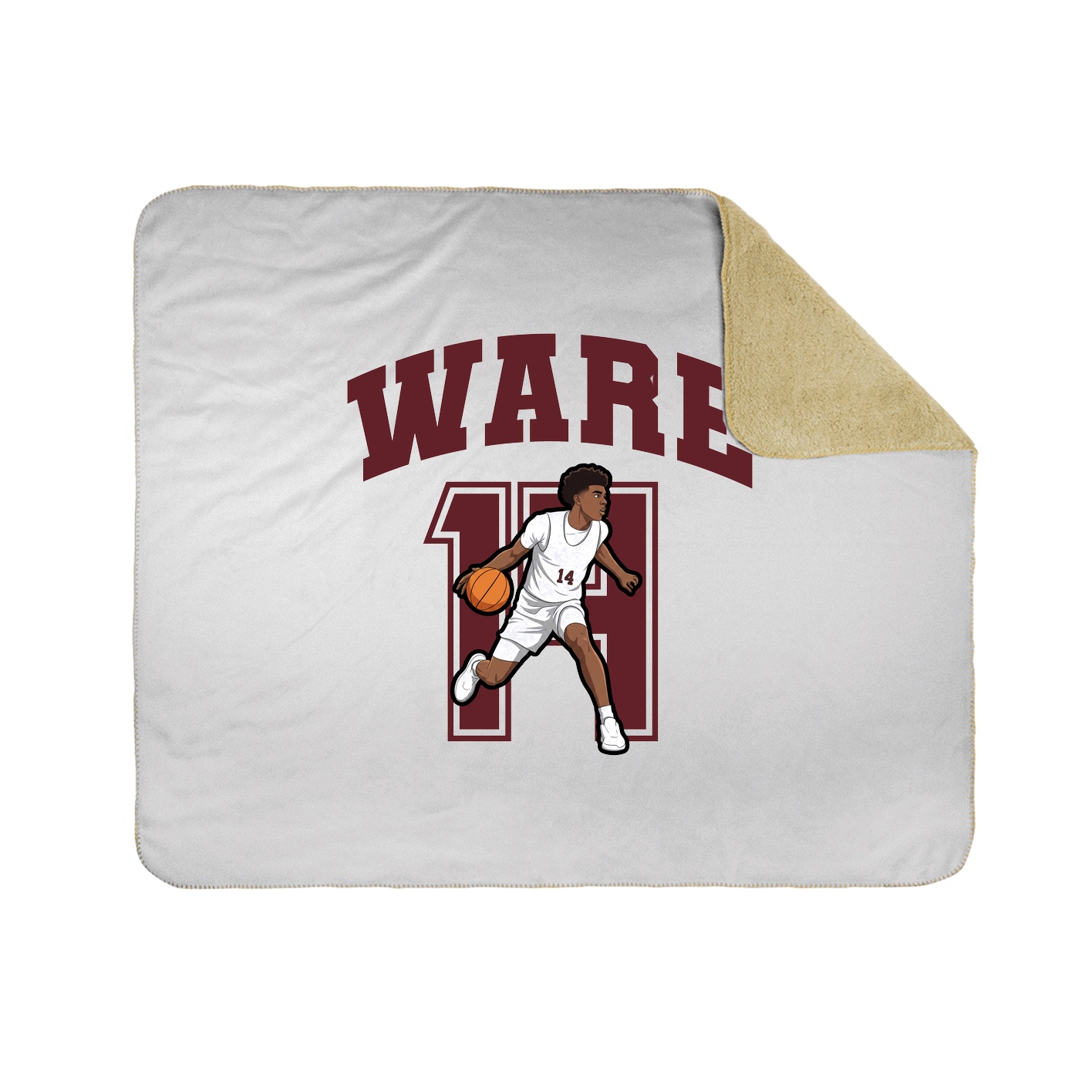 Throw Blanket — Number in White
