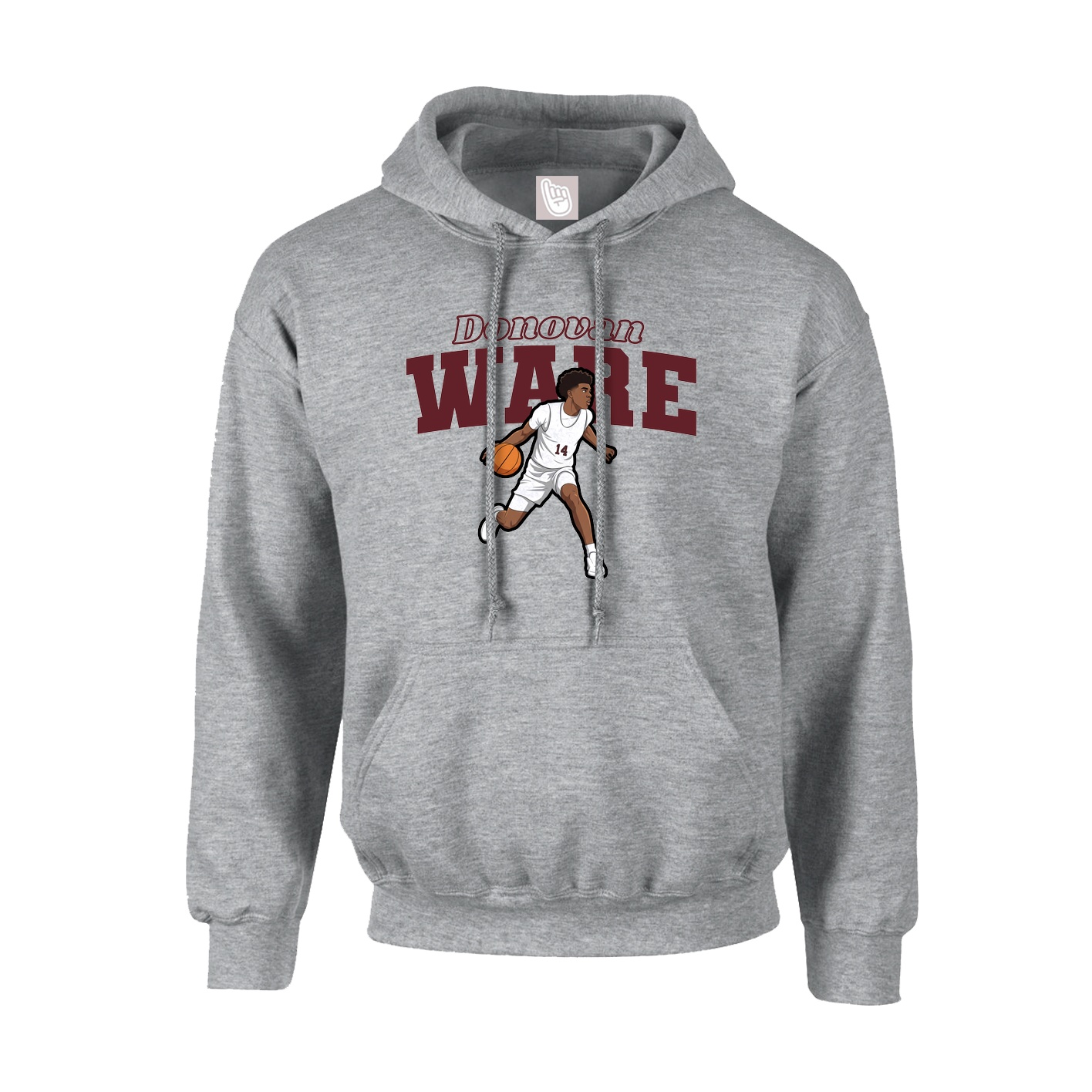Hoodie — Name Arch in Grey