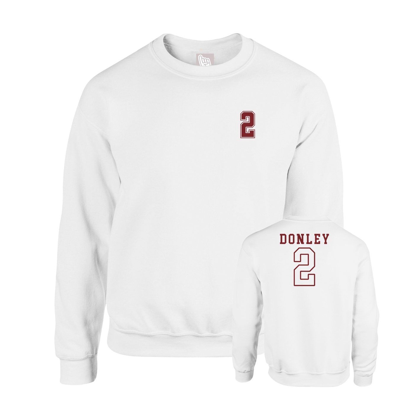 Fleece Crew — Chest Back in White