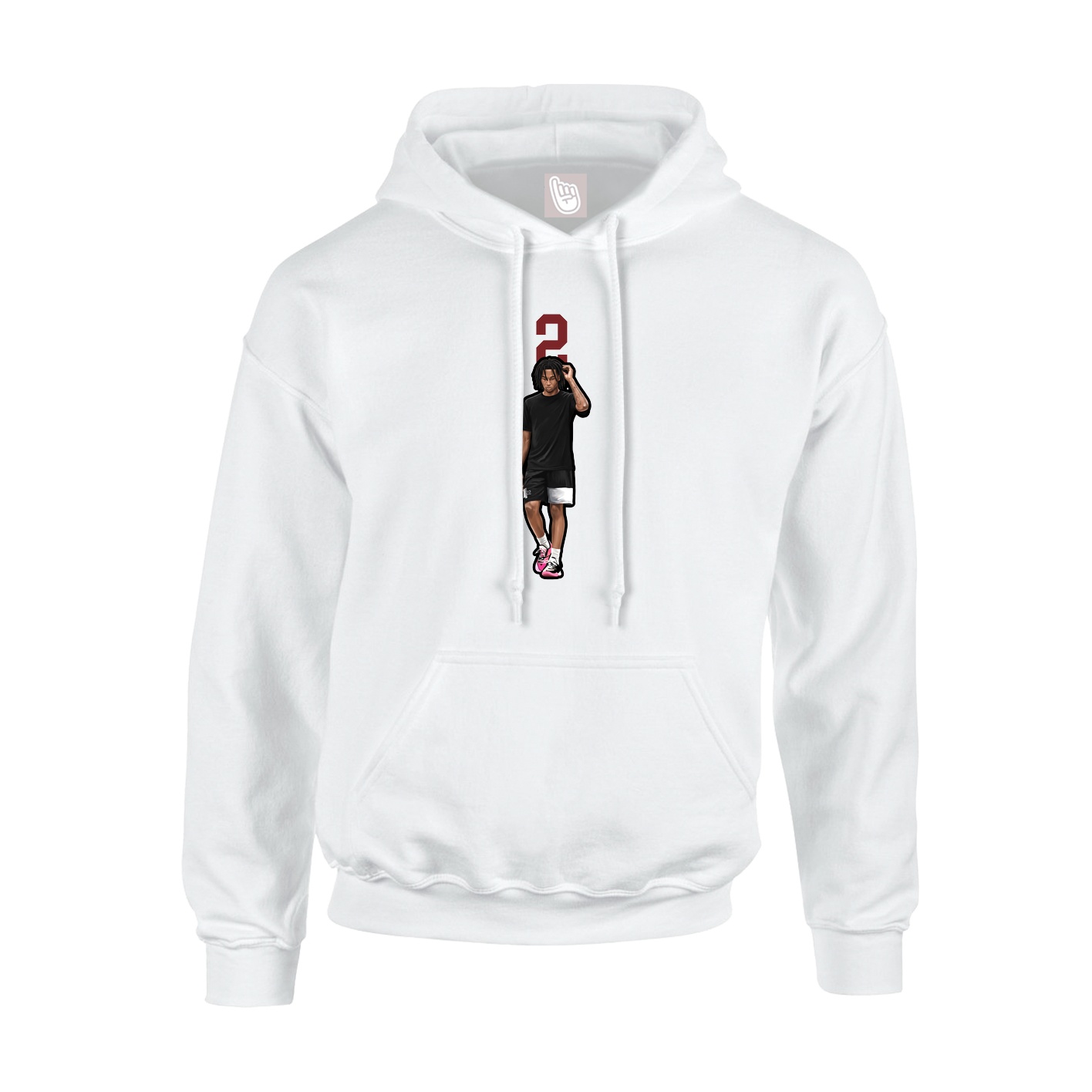 Hoodie — Number Top in White