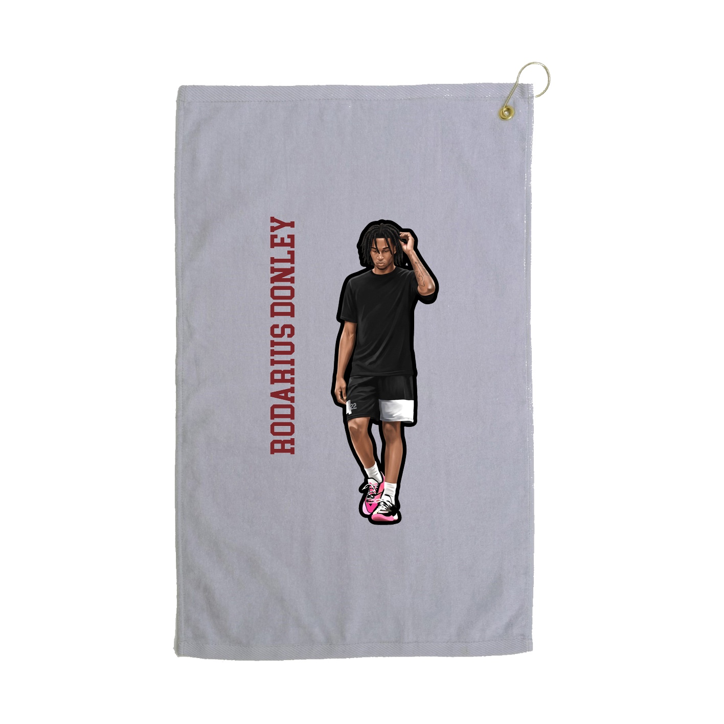 Golf Towel — Name Vertical in Grey