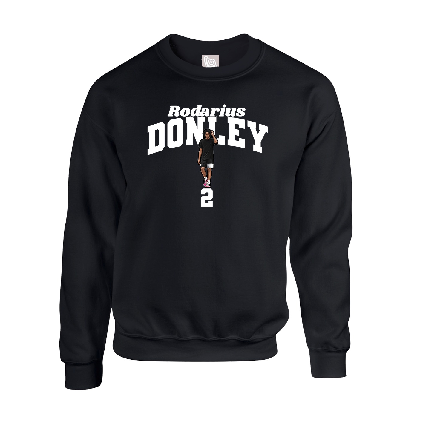 Fleece Crew — Signature Arch in Black