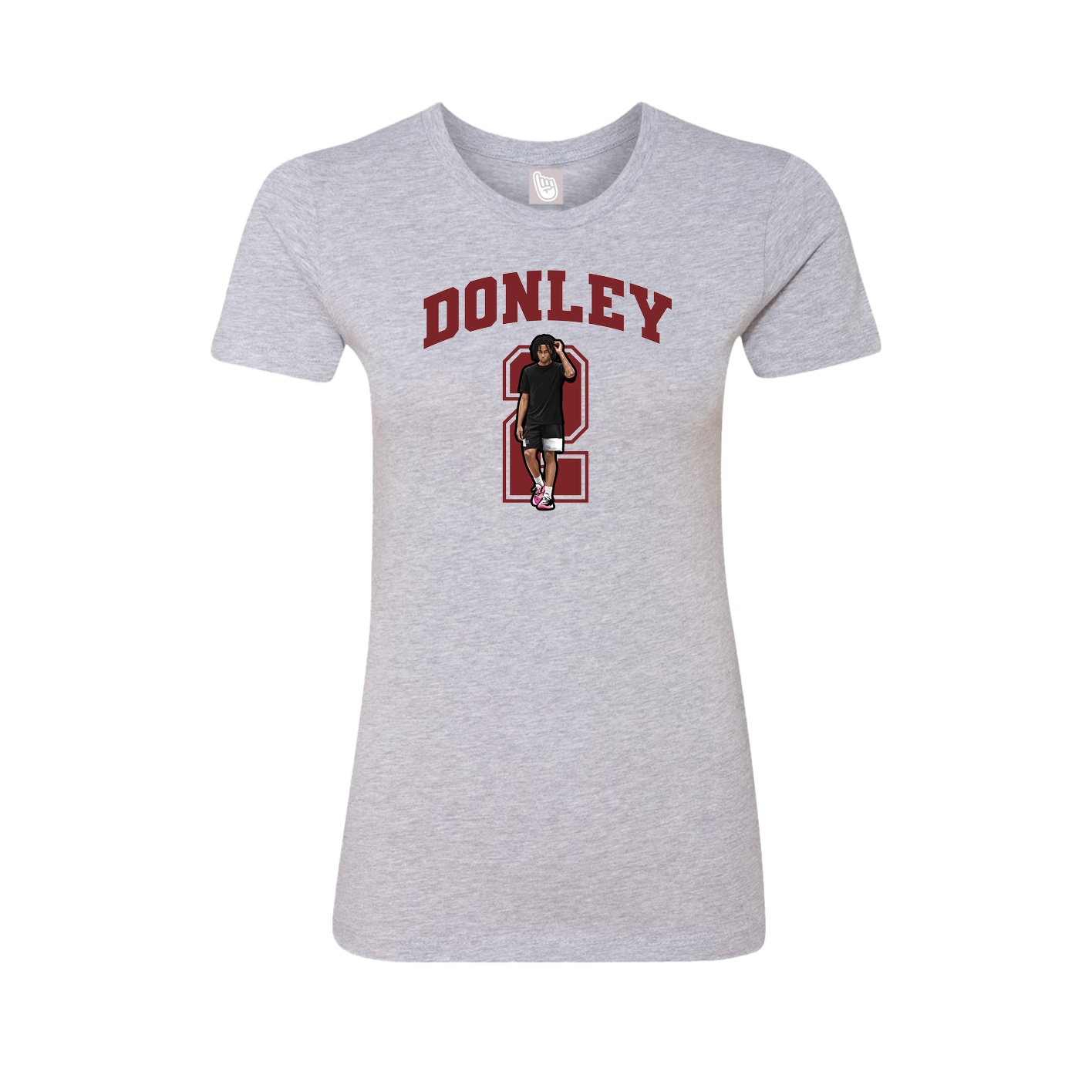 Fitted Women's Tee — Number in Grey