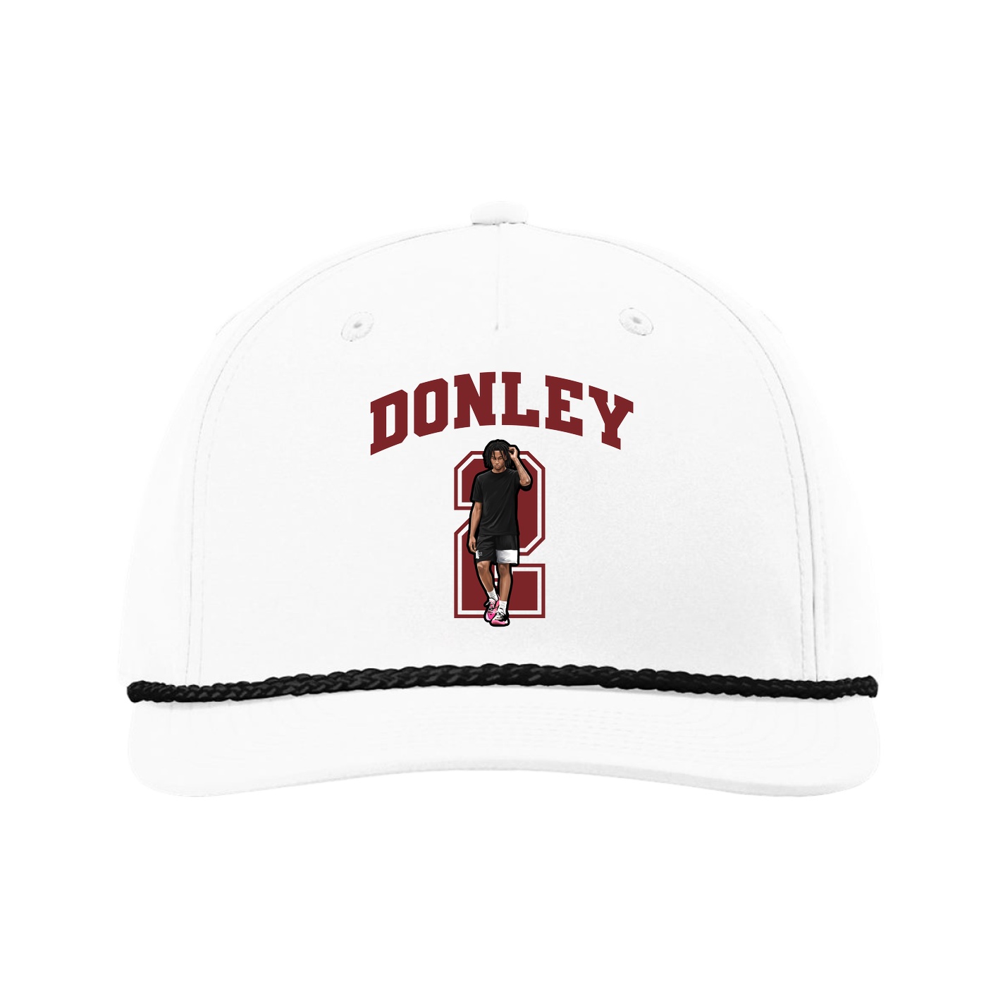 Five-Panel Classic Rope Cap — Number in White
